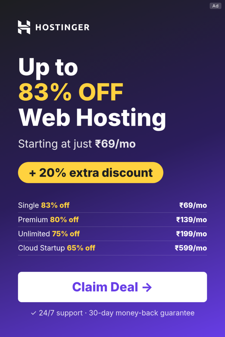 Hostinger web hosting offer