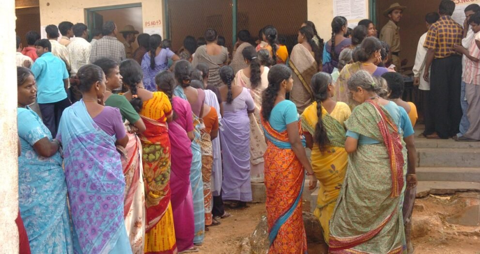 Bengaluru polling booth voters queue, file photo