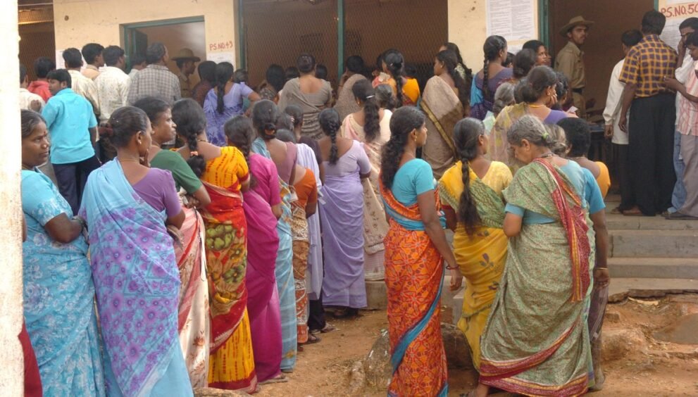 Bengaluru polling booth voters queue, file photo