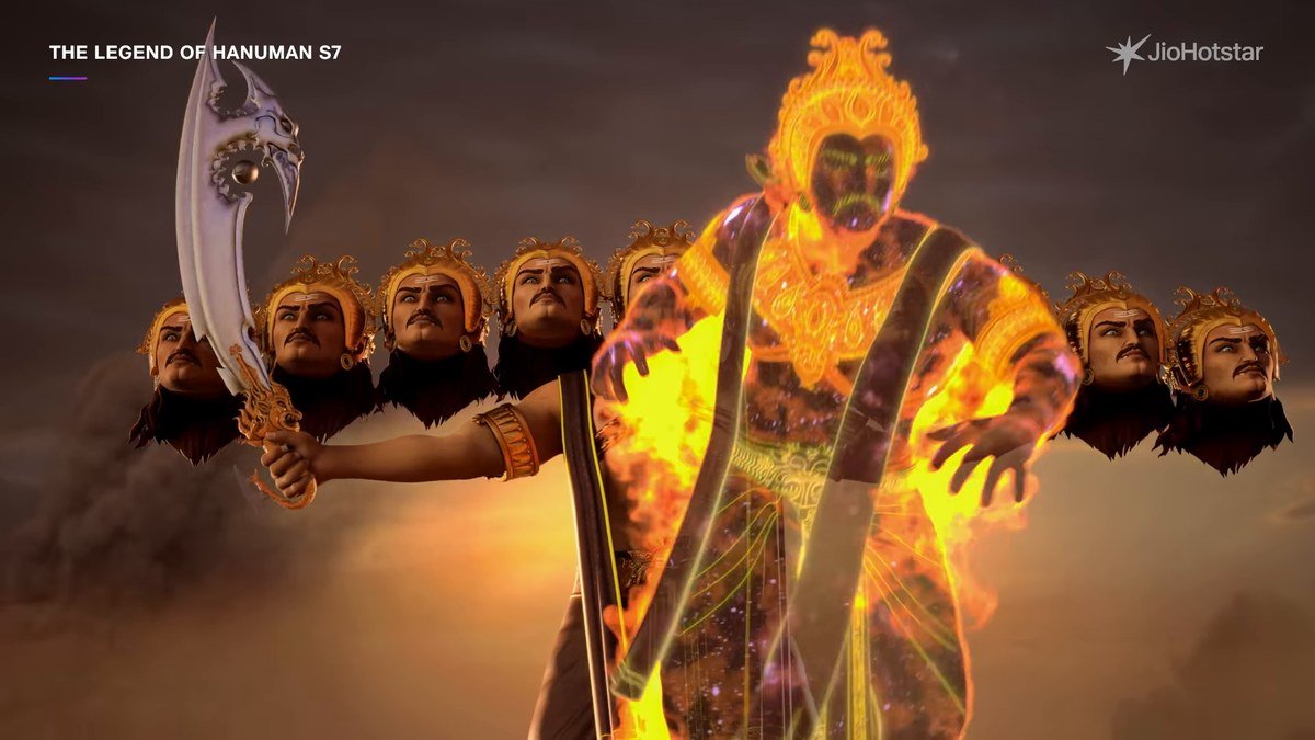 The Legend of Hanuman Season 7 ट्रेलर में आग की लपटों के बीच दस सिरों वाला रावण